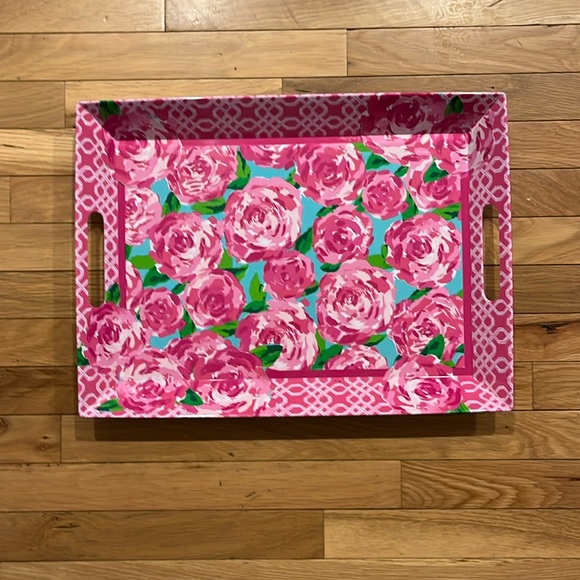 Lilly Pulitzer Pink Floral Tray - Picture 1 of 5